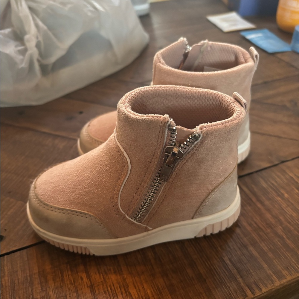 Stride Rite Pink and Tan Kids Boots